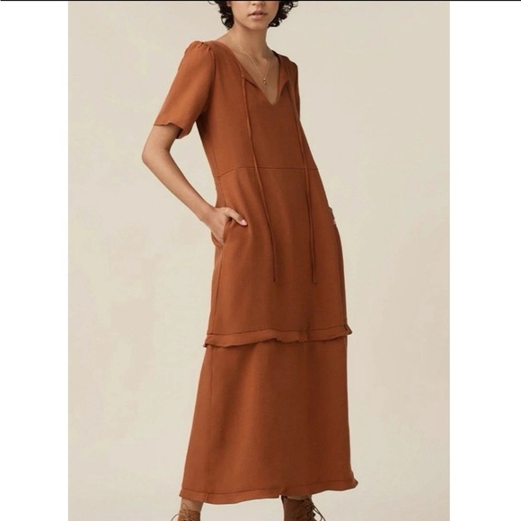NEW VETTA Capsule The House Dress Haven in Terracotta Sustainable Boho Women’s S - Picture 7 of 15